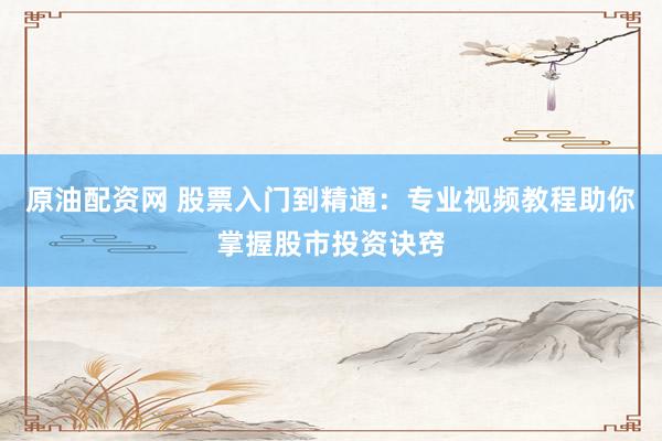 原油配资网 股票入门到精通：专业视频教程助你掌握股市投资诀窍
